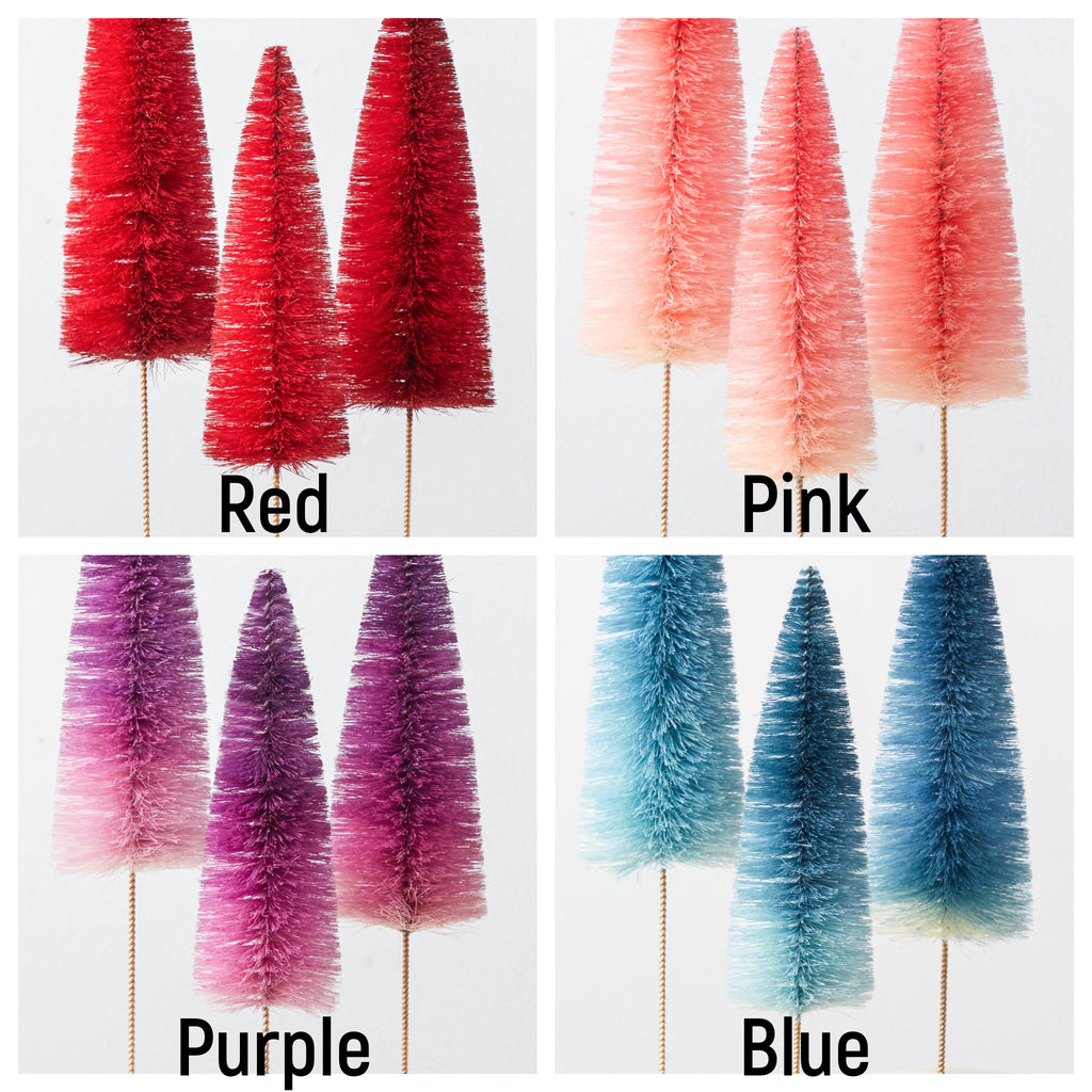 Sisal Bottle Brush Tabletop Tree Color: Pink Ombre, Size: 12 H x 5 W x 5 D