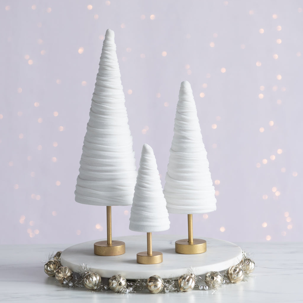 White Velvet Cone Christmas Trees White and Red Tree Velvet Cone Tree 