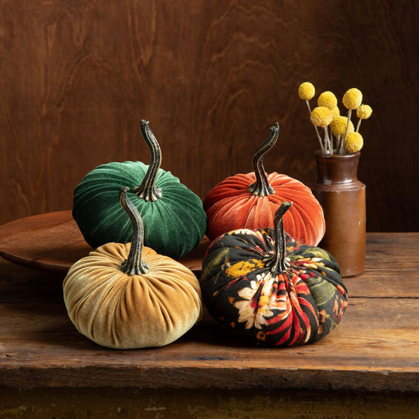 Small Velvet Pumpkins Set of 4, cheapest cozy decor