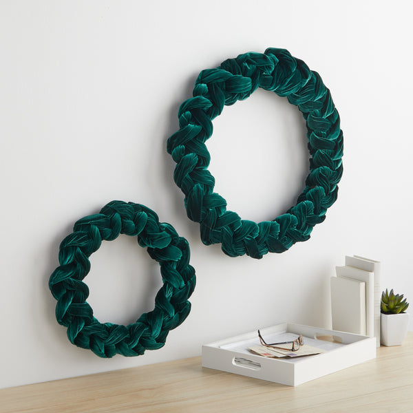 apartment door decor, new home gifts, for friend, emerald green, velvet wreath, for inside, jewel tone, wall decor, may birthday gifts, for women, vozy home decor, emerald decor, eclectic decor