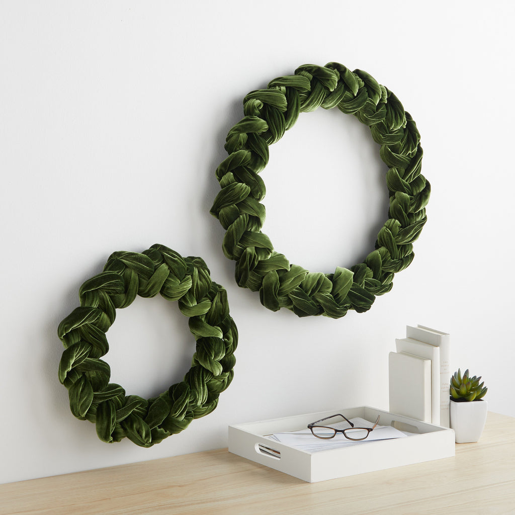 new home gifts, for inside, jewel tone, wall decor, cozy home decor, for her, olive velvet wreath, aesthetic apartment, apartment decor, olive green green decor, nursery wreath